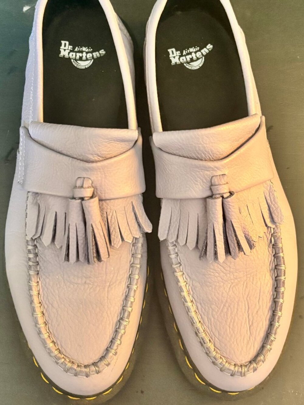 Dr. Martens Adrian Women's Virginia Leather Tassel Loafers - Lavender Size 10